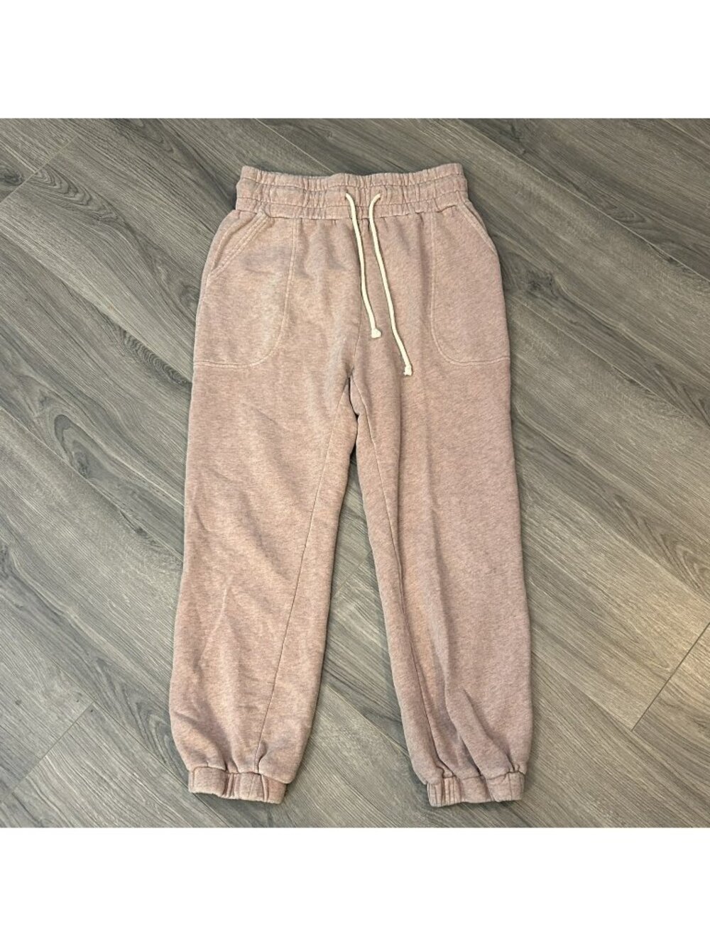 FP Beach Jogger Free People Pants Womens XS Pink French Terry Cuffed Lounge